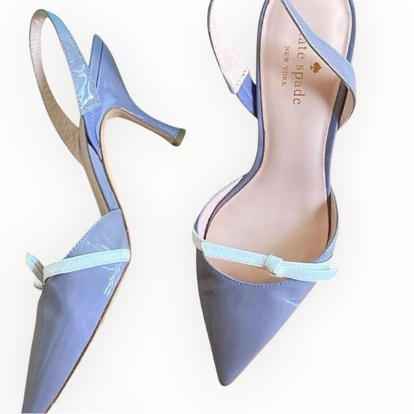 Kate Spade Sibelle Patent Leather Slingback Kitten Heels Size 7.5 - Picture 3 of 10